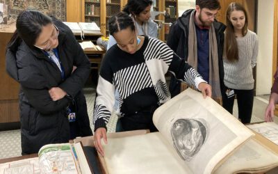 Students Visit the Welch Rare Book Room