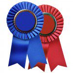 red and blue ribbons